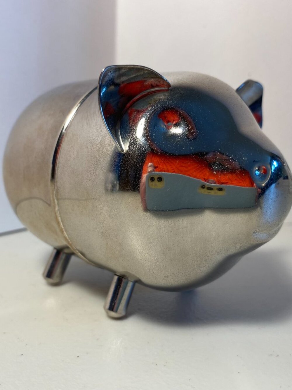 VTG 1970s Leonard Silver Manufacturing Silver Tone Collectible Pig Piggy Bank - Picture 2 of 11